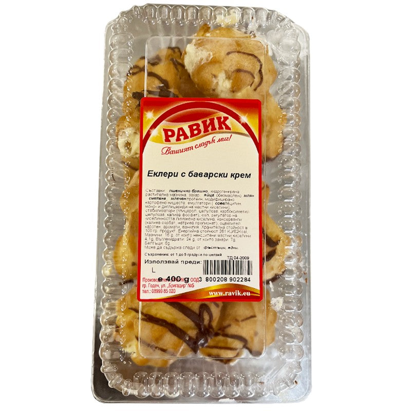 Български продуктЕклери Равик с Баварски Крем