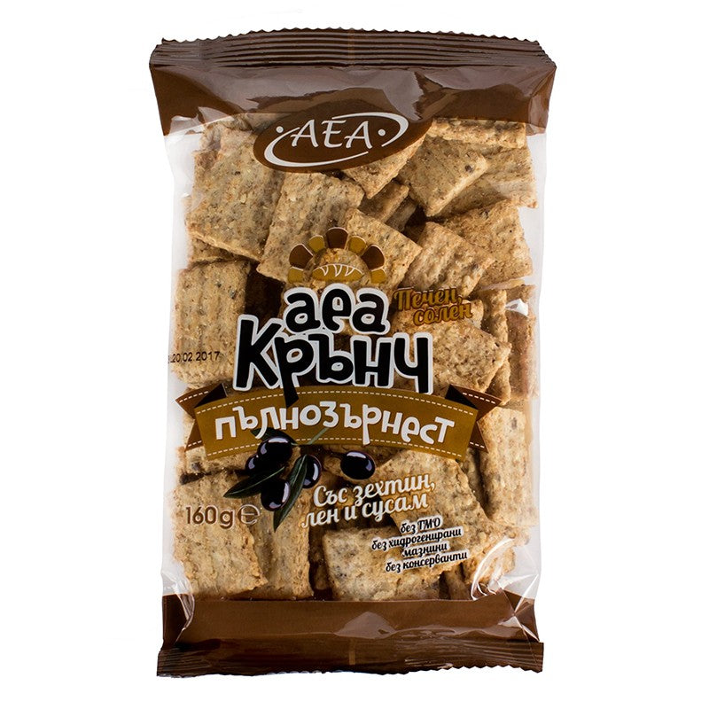 Български продуктПълнозърнест Крънч Аеа с Маслиново масло, Лен и Сусам