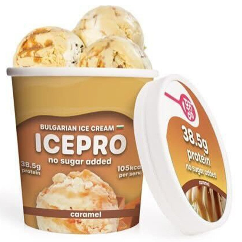 Български продуктПротеинов Сладолед IcePro с Вкус на Солен Карамел без Добавена Захар