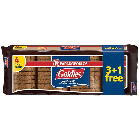 Сухари Papadopoulos Goldies Пълнозърнести 3+1