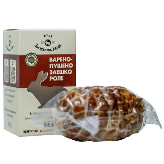 Продуктът не е наличен: Български продуктЗаешко Роле Варено Пушено от Ферма Заешката Къща без Консерванти