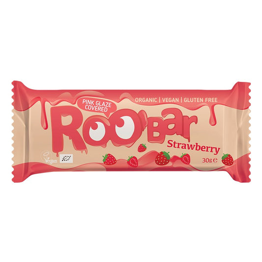 Български продуктБио Бар Roobar с Ягоди и Розова Глазура без Глутен Веган