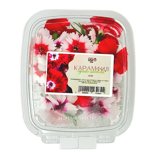 Български продуктЯдливи Цветя Карамфили от Ферма Microgreens Bulgaria 30 Цветчета