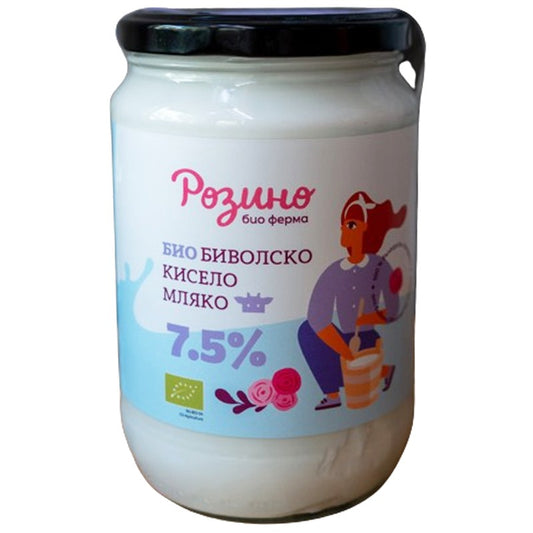 Български продуктБио Биволско Кисело Мляко А2 от Био Ферма Розино 7,5%