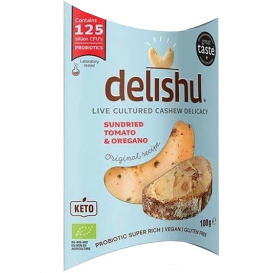 Български продуктБио Деликатес Delishu от Заквасено Кашу със Сушени Домати и Риган