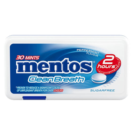 Бонбони Mentos Clean Breath Мента 30 бр без Добавена Захар