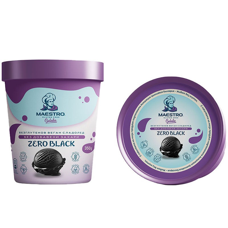 Български продуктСладолед Maestro Zero Black Веган без Захар и Глутен