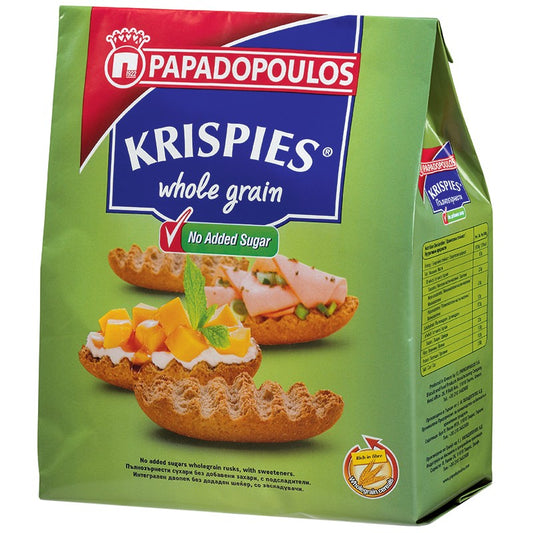 Сухари Papadopoulos Krispies Пълнозърнести без Добавена Захар