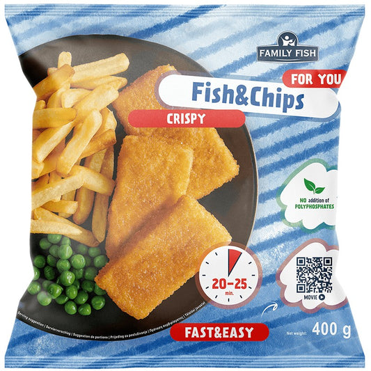 Рибно Филе Пане с Бланширани Картофи Family Fish