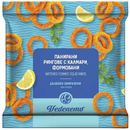 Калмари Vedenemo Формовани Рингове Панирани
