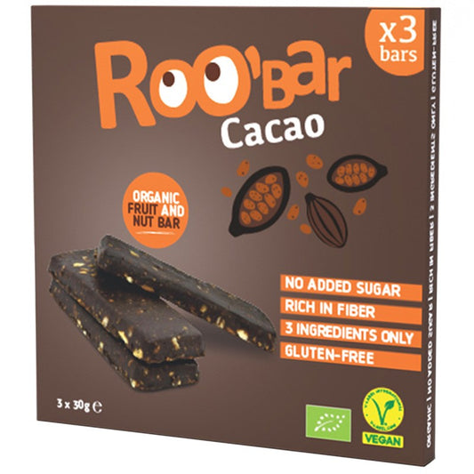 Български продуктБио Барче Roobar Какаово 3 бр без Глутен и Добавена Захар