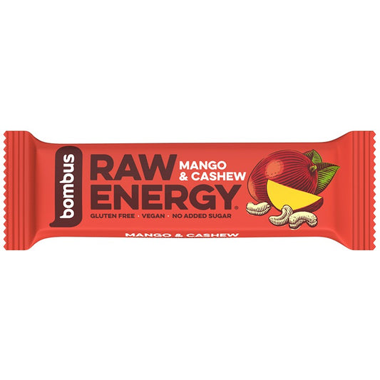 Суров Бар Bombus Raw Energy Манго и Кашу без Глутен и Добавена Захар Веган