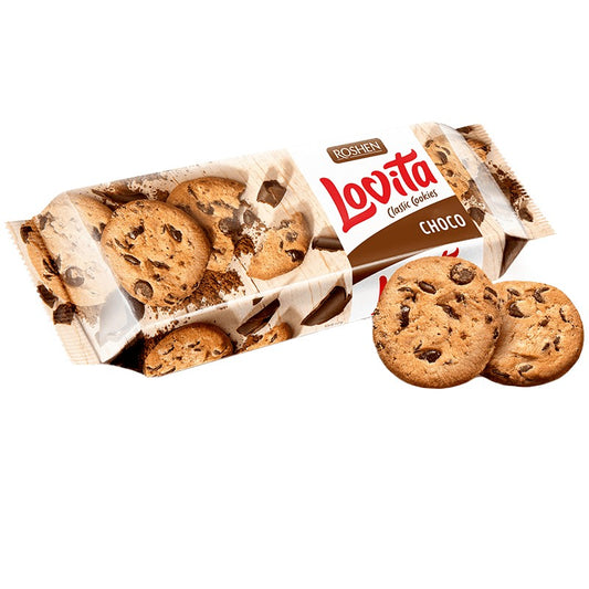 Бисквити Roshen Lovita Класически с Парченца Шоколад