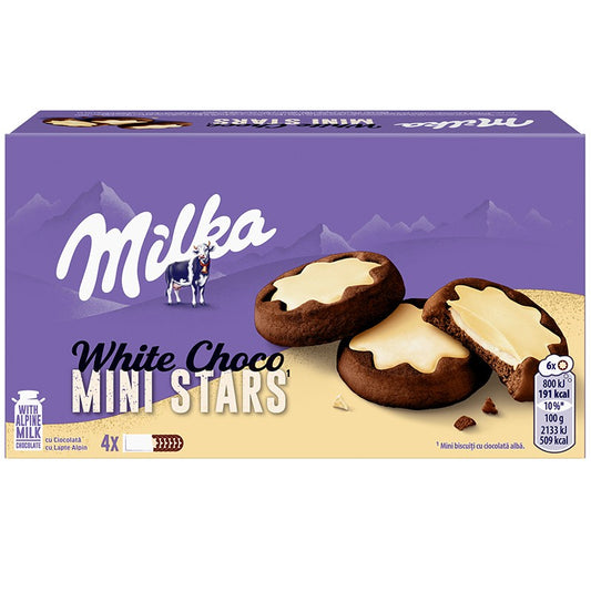 Бисквити Milka Mini Stars с Бял Шоколад