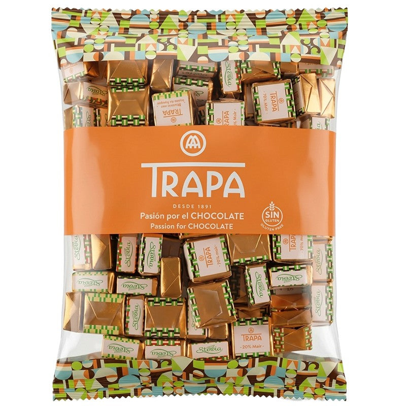 Бонбони Trapa със Стевия Лешник, Черен и Бял Шоколад с Малини