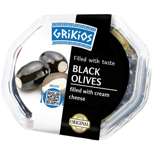Черни Маслини Grikios с Пълнеж от Крема Сирене